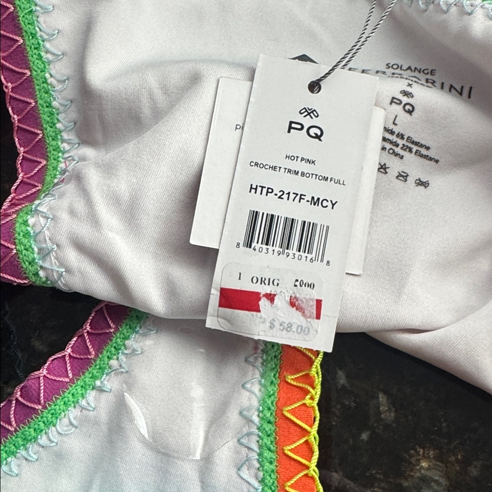 095 PQ Swim Ferrarini Crochet Bikini Bottom -‎ Size: Large - Picture 6 of 7